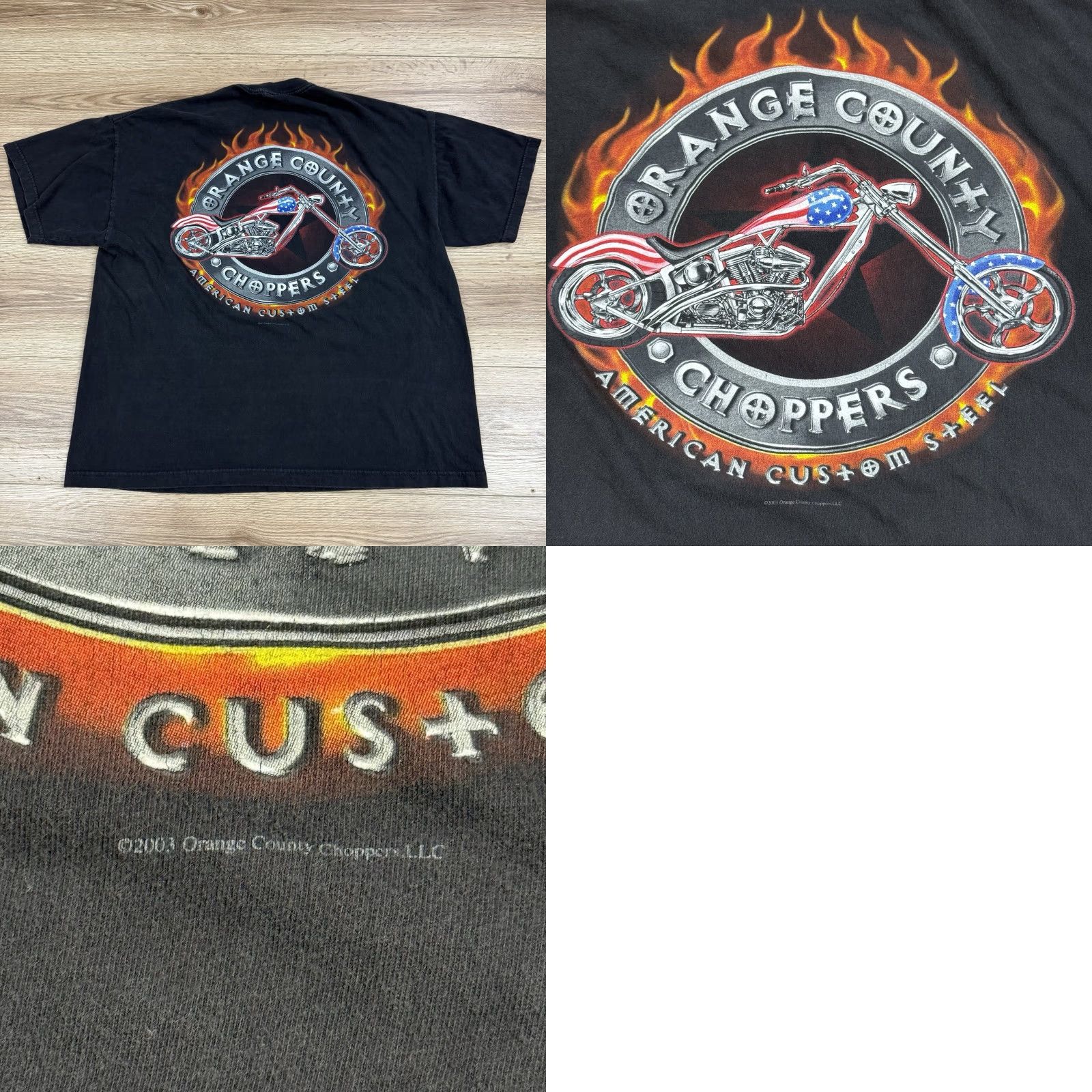 Vintage VINTAGE ODM Orange County Choppers T-Shirt Mens XL Black Biker 2003 Y2K Size US XL / EU 56 / 4 - 8 Thumbnail