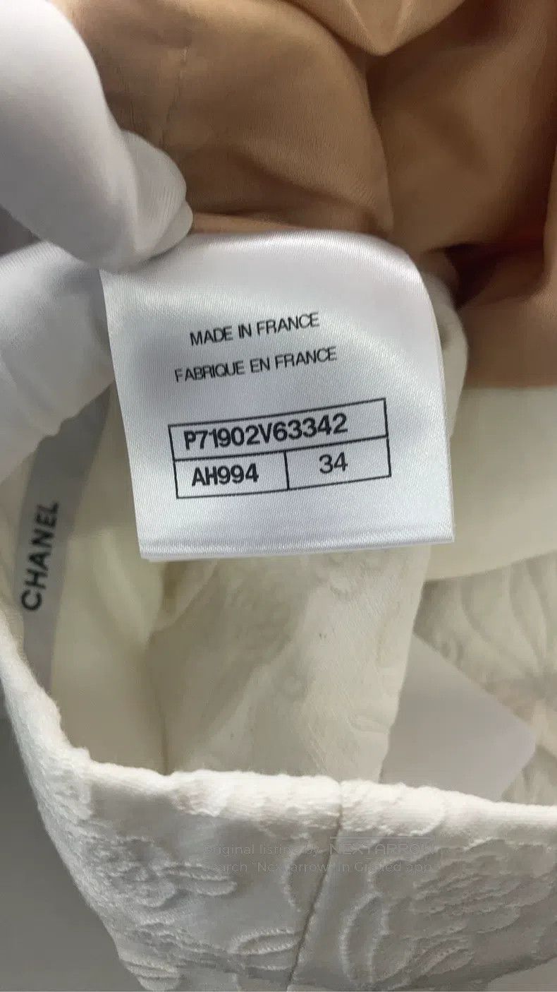 Chanel Beige printed wide-leg trousers