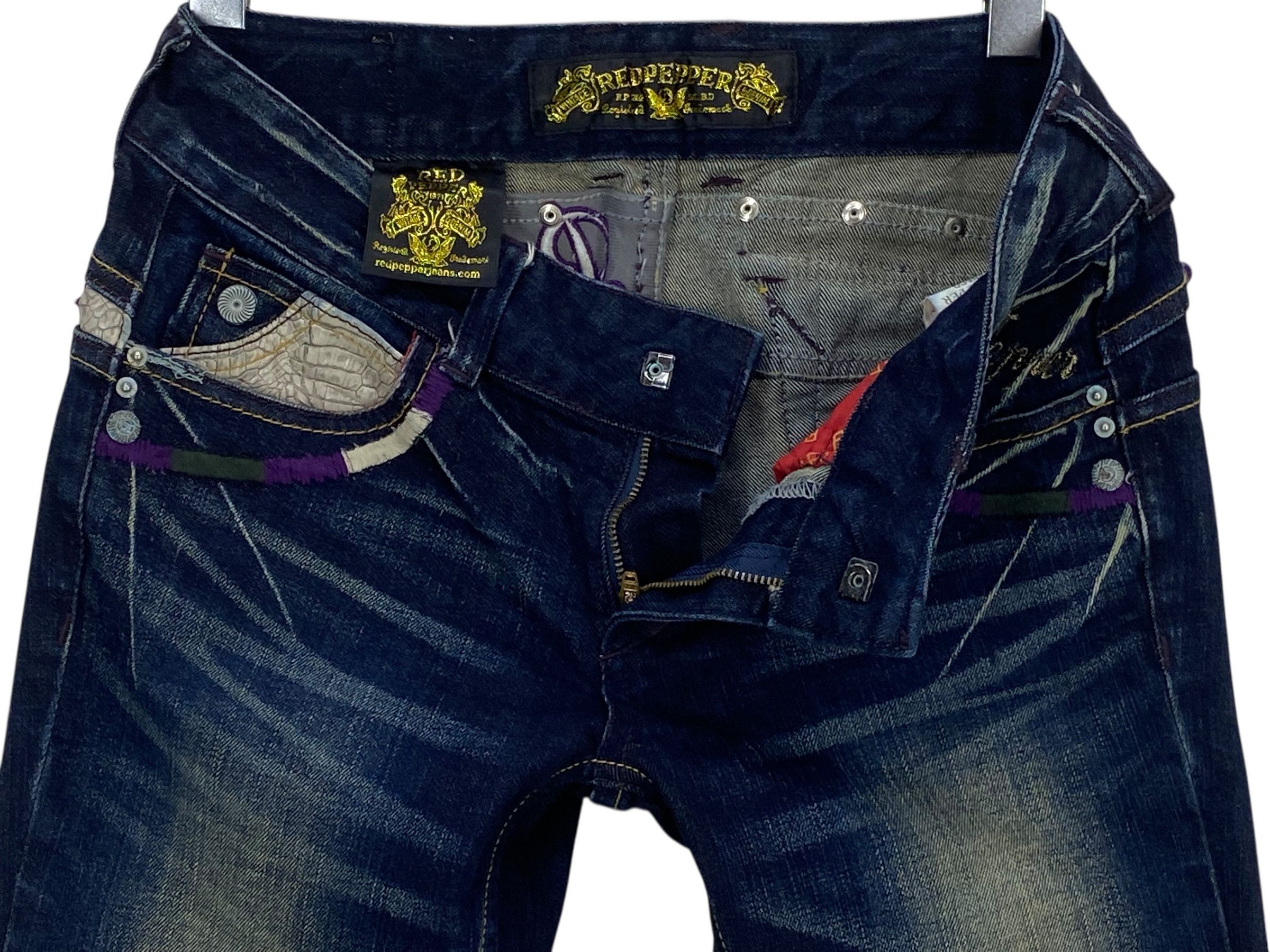 Japanese Brand Red Pepper Skinny Jeans Japanese Embroidered Jeans Size 28" / US 6 / IT 42 - 5 Thumbnail