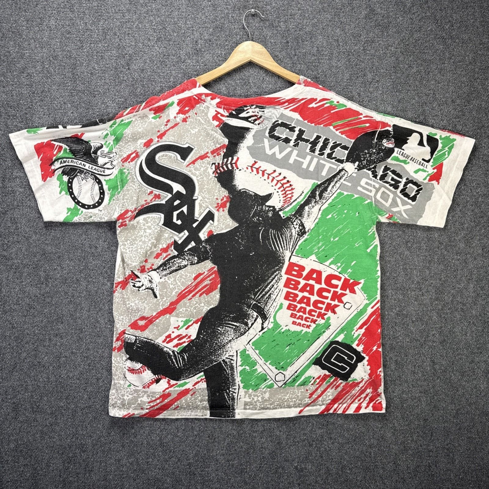 Hanes Vintage Chicago White Sox Shirt Mens XL White 90s AOP Size US XL / EU 56 / 4 - 6 Thumbnail