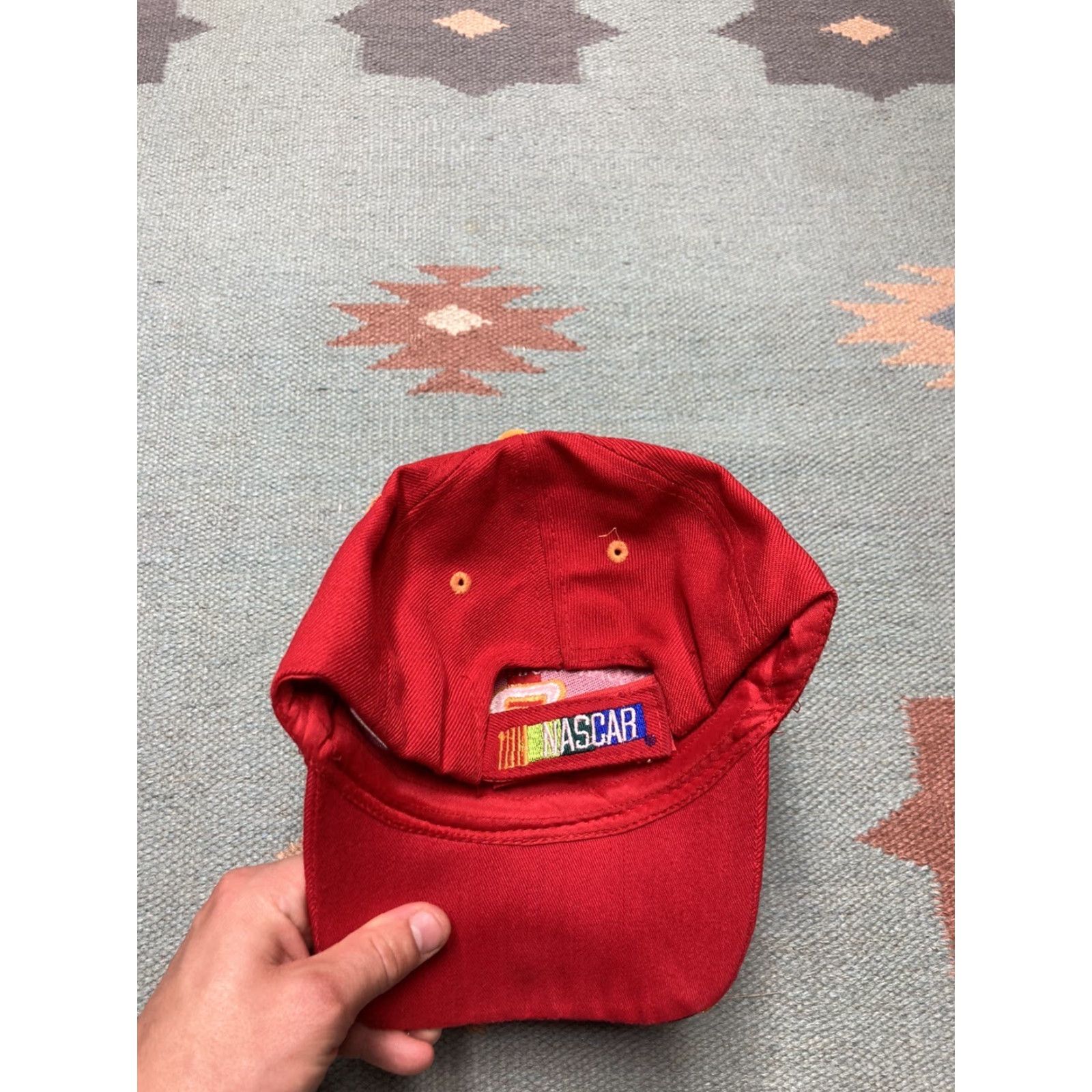 Champion Dale Earnhardt Jr hat flames Y2K NASCAR strapback cap racing Champion EUC Red Adjustable Men Cap Hairstyle? Size ONE SIZE - 4 Thumbnail