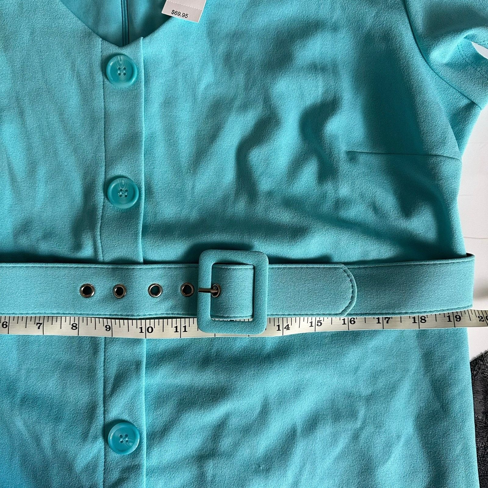 Other New York & Company Dress Turquoise Blue X-Large Belted NWT Size XL / US 12-14 / IT 48-50 - 10 Thumbnail