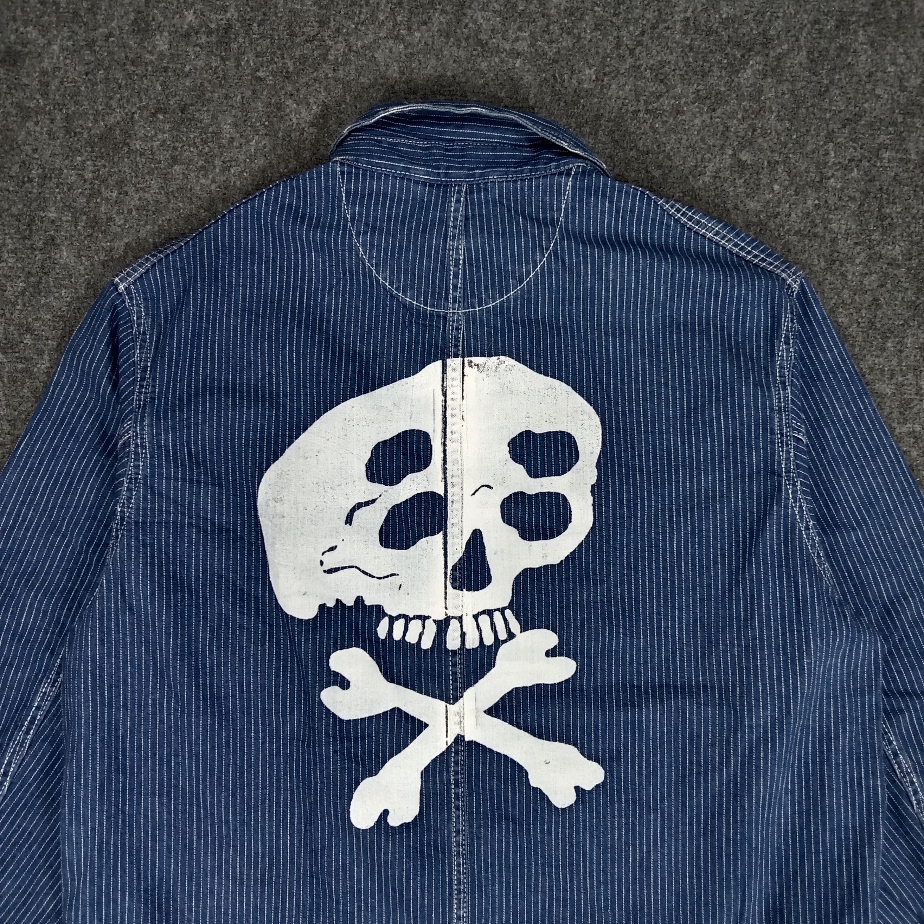 Japanese Brand × Vintage Uniqlo Skulls Japanese Brand Denim Style Jacket Size US L / EU 52-54 / 3 - 2 Thumbnail