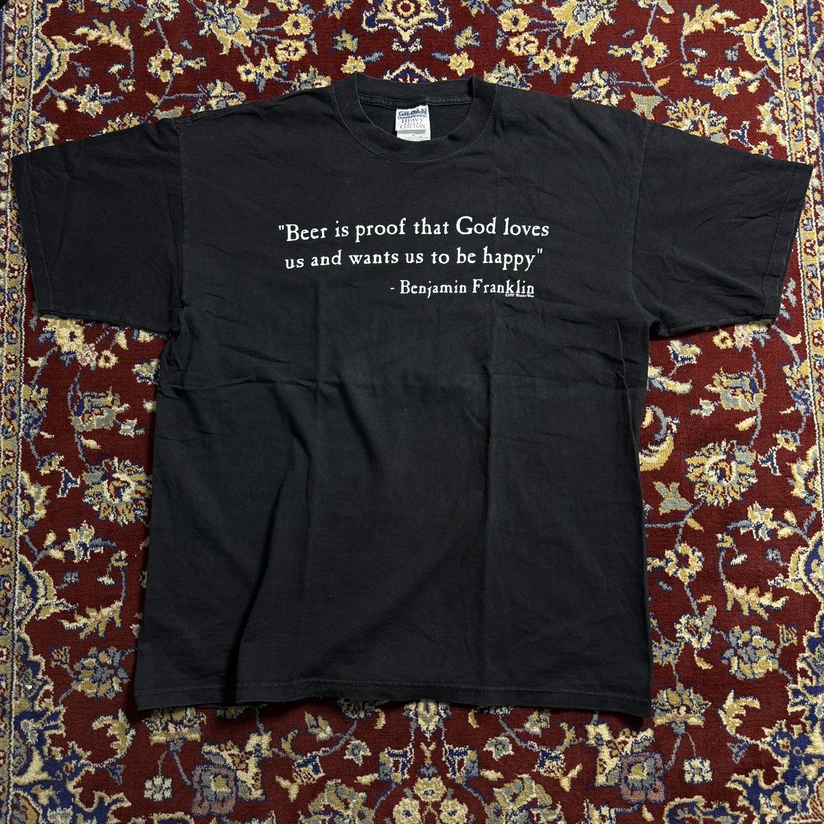 Vintage 90s 00s Benjamin Frankin Beer God love funny tee y2k alcohol Size US XL / EU 56 / 4 - 3 Thumbnail