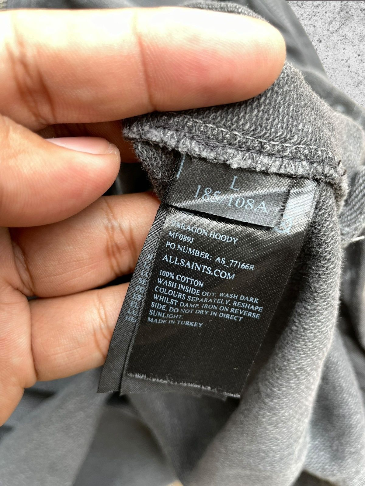 Allsaints 2000s Allsaints - Vkei Washed Black Zip-up Hoodie Size US L / EU 52-54 / 3 - 7 Thumbnail