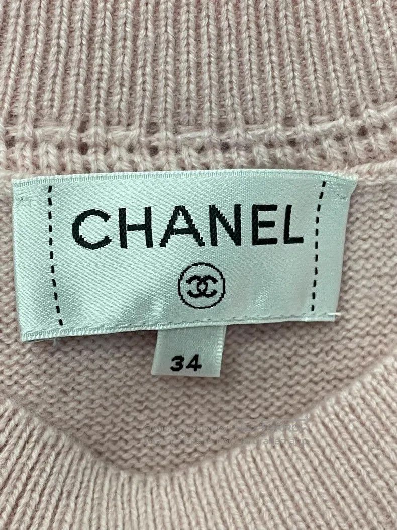 Chanel Chanel Pink and white colour-matched cashmere double C bad Size XXS / US 00 / IT 34 - 3 Thumbnail
