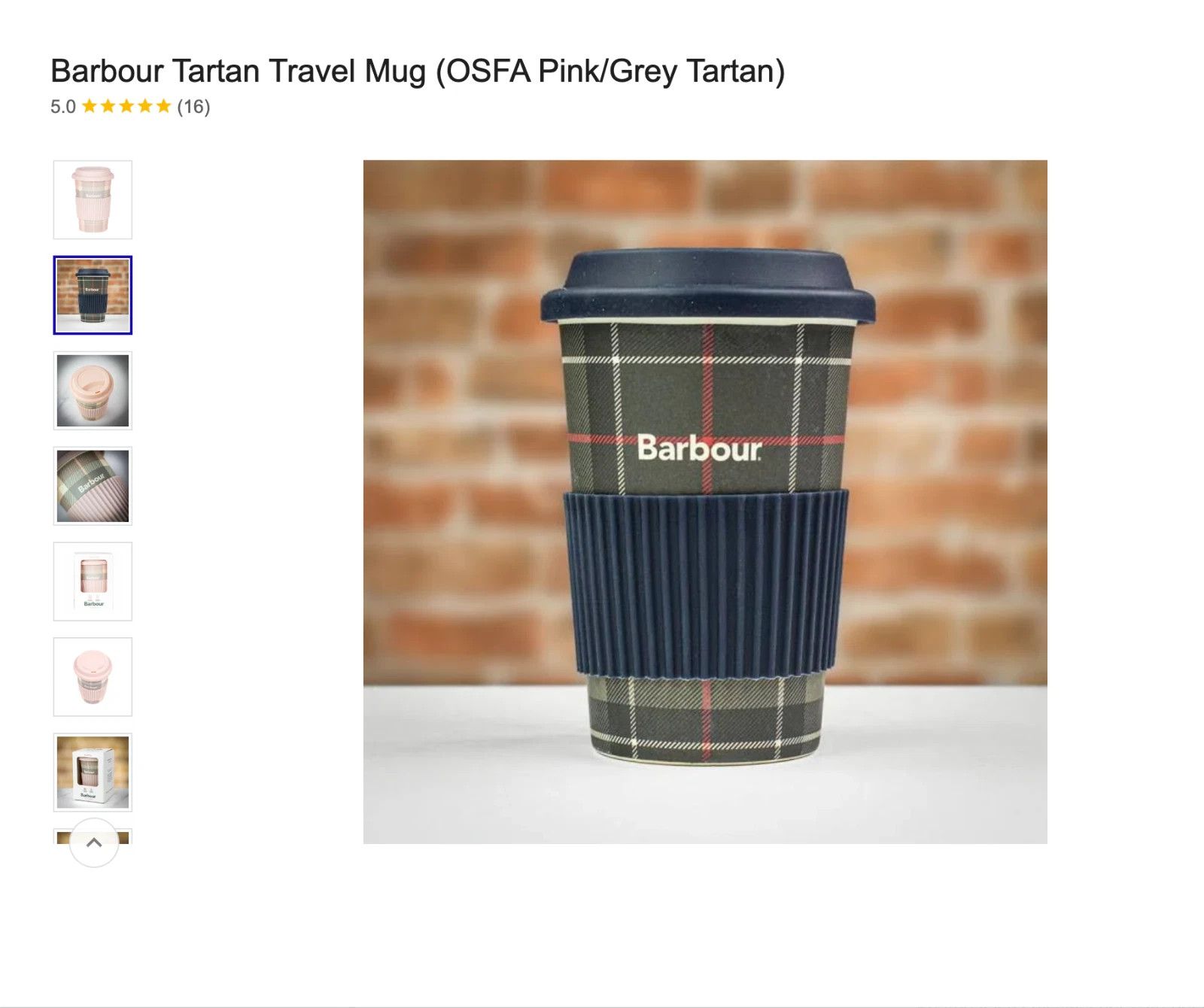 Barbour Barbour Reusable Classic Tartan Travel Mug Size ONE SIZE - 6 Thumbnail