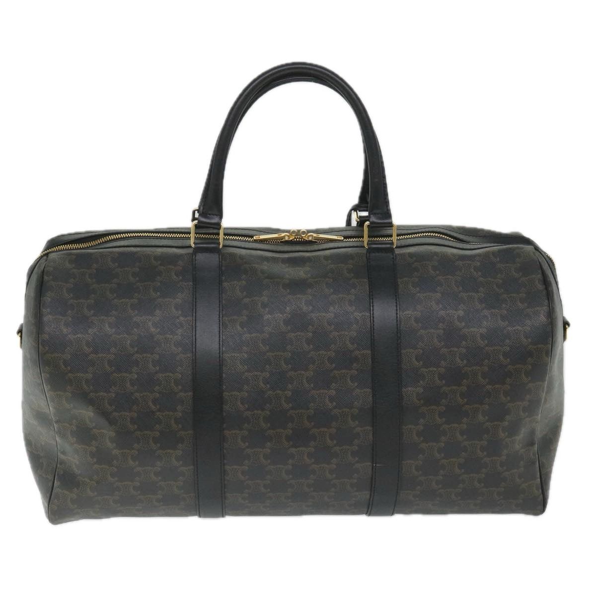 Celine CELINE Triomphe Canvas Boston Bag Pvc Leather Black Size ONE SIZE - 3 Thumbnail