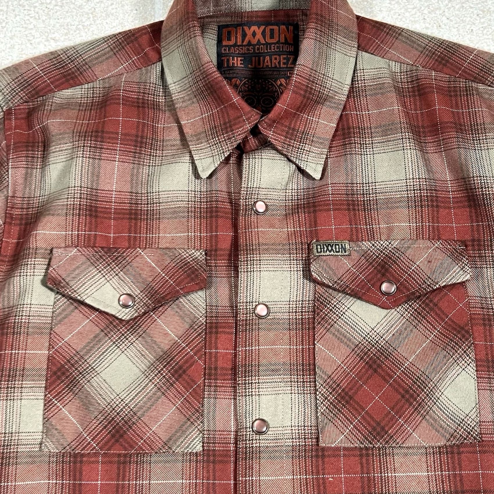 CO Dixxon Flannel Shirt Plaid Red Long Sleeve Snap Button-Up M Mens Size Medium Pearl Snap Size US M / EU 48-50 / 2 - 2 Thumbnail