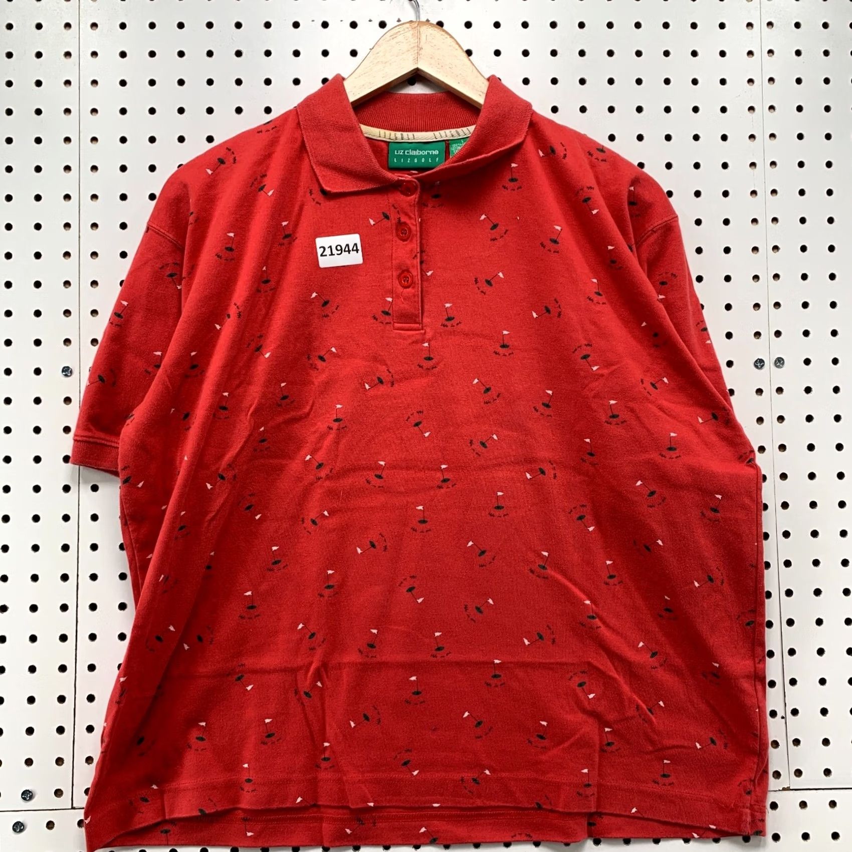 Liz Claiborne Liz Claiborne Polo Shirt AOP All Over Flag Logo Womens Large FIts 23.5x25 Polo Shirt Mens Womens Girls Boys Size L / US 10 / IT 46 - 7 Thumbnail