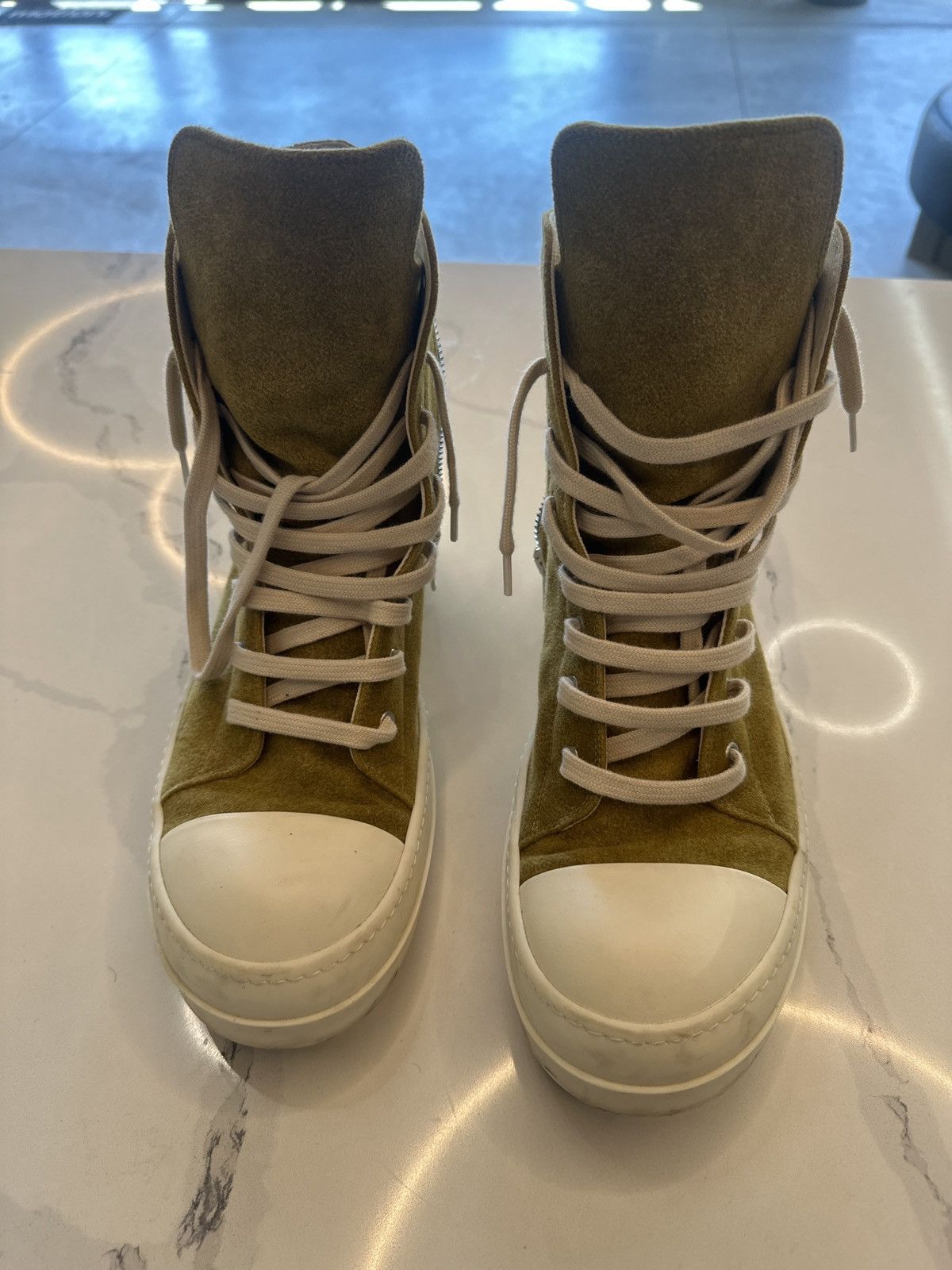 Rick Owens Drkshdw Rick Owens DrkShdw Ramone High Mustard Size US 12 / EU 45 - 2 Thumbnail