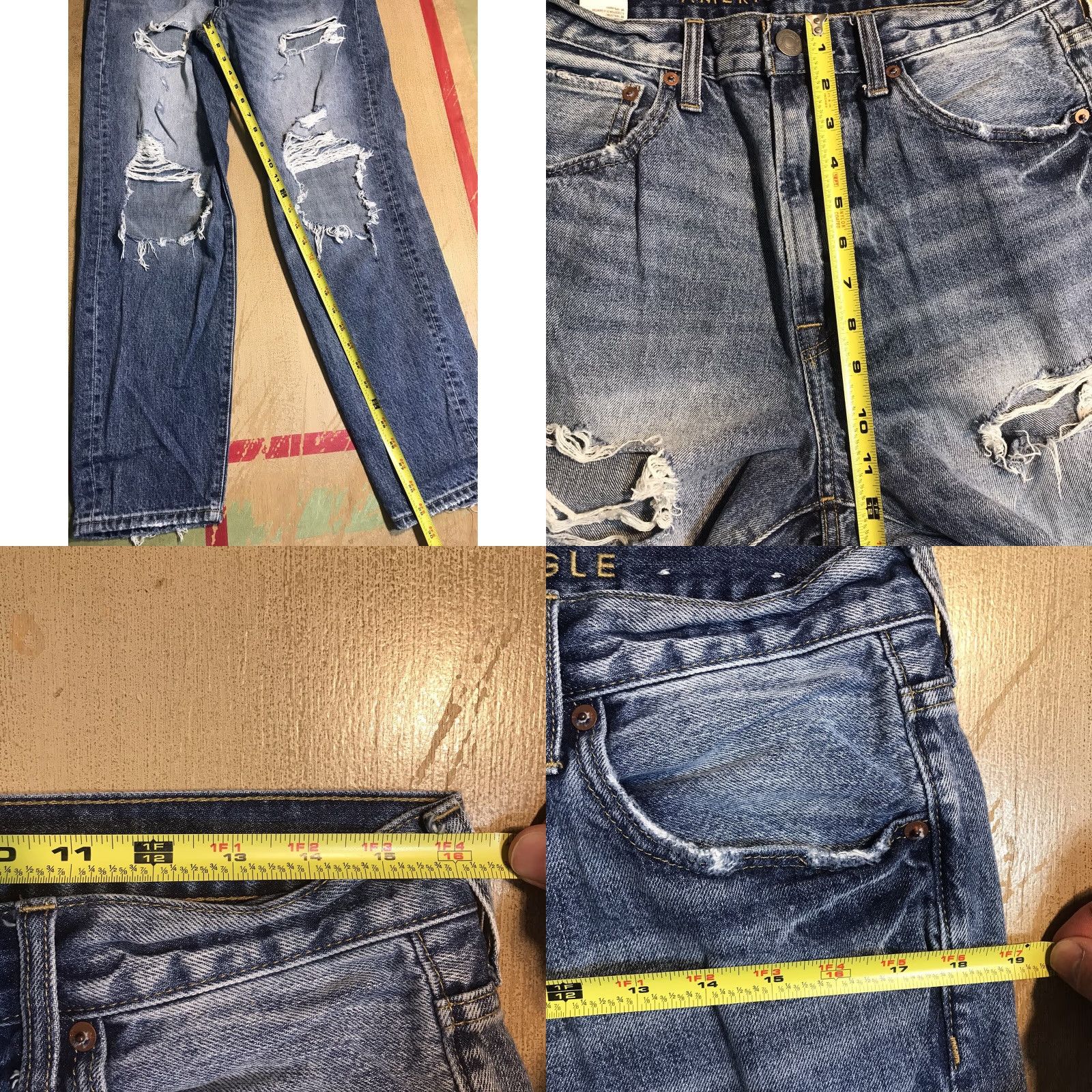 American Eagle Outfitters VINTAGE American Eagle Jeans Taper Relaxed Distressed Denim Blue Mens 30x29.5 (32x29.5) Size US 30 / EU 46 - 9 Thumbnail
