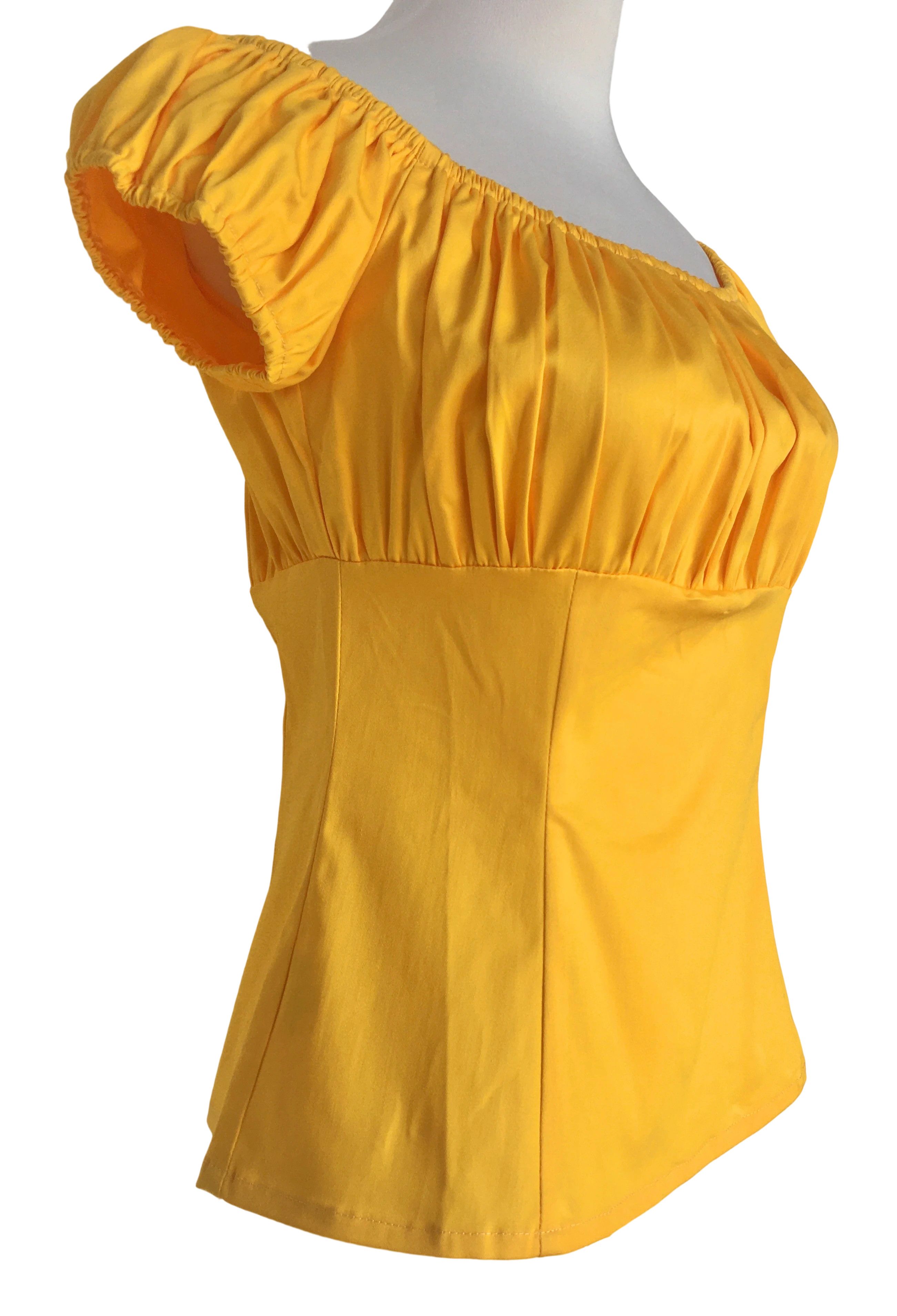 Other Women tops off shoulder slim fit yellow blouse Size S / US 4 / IT 40 - 2 Thumbnail