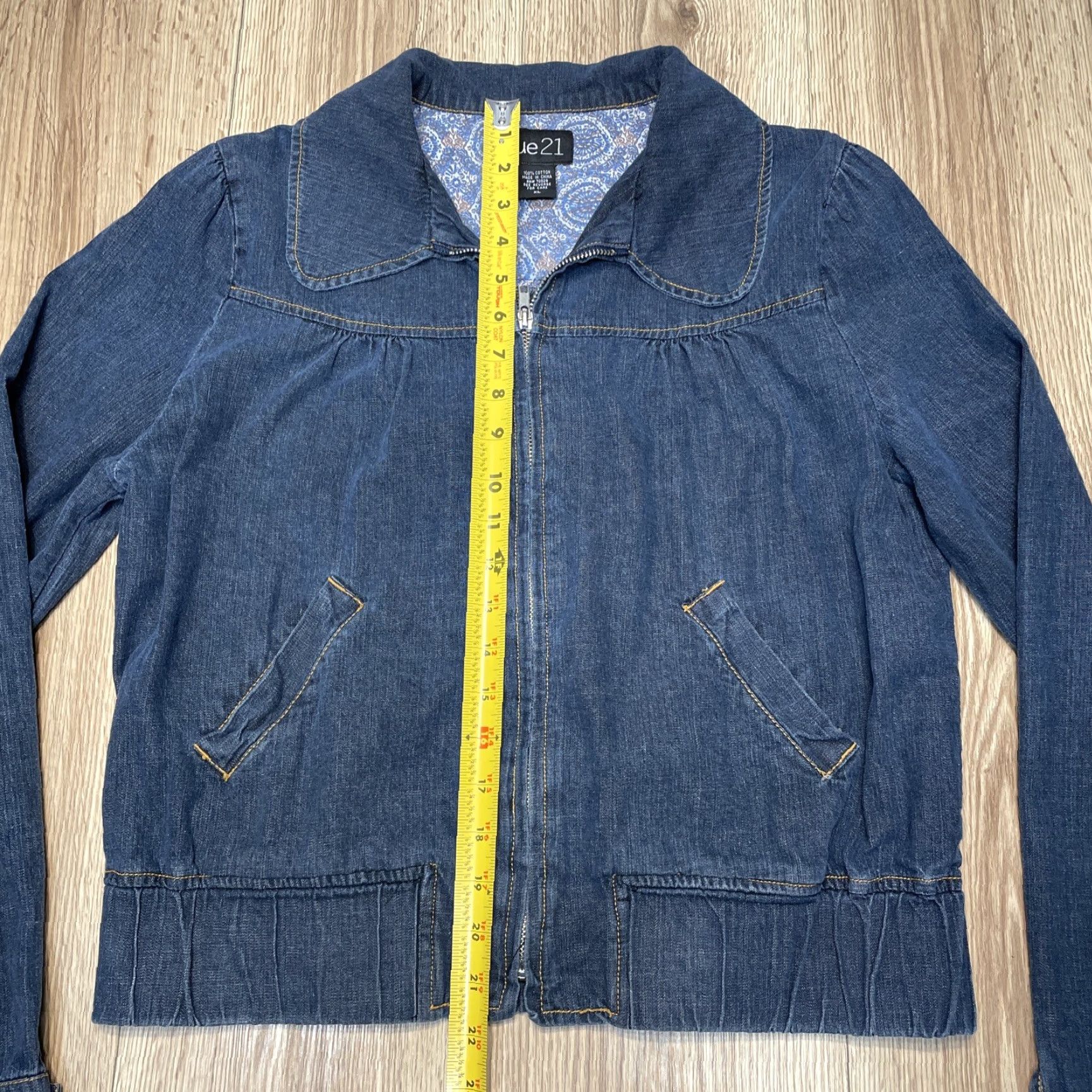 Vintage VINTAGE Rue21 Women's Denim Jacket Zip Front Blue XL Casual 90s Size 40" / US 18 - 3 Thumbnail
