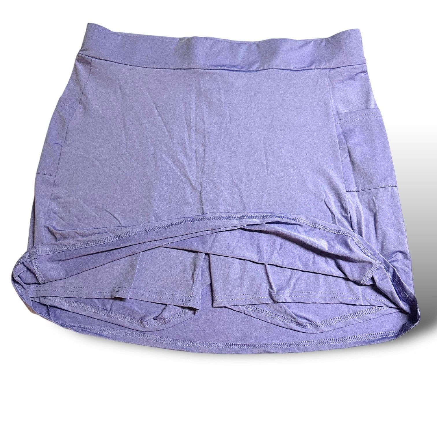 Designer Womens Athletic Skort Pockets 95% Poly/5% Elastane Purple 3X Size 35" - 4 Thumbnail