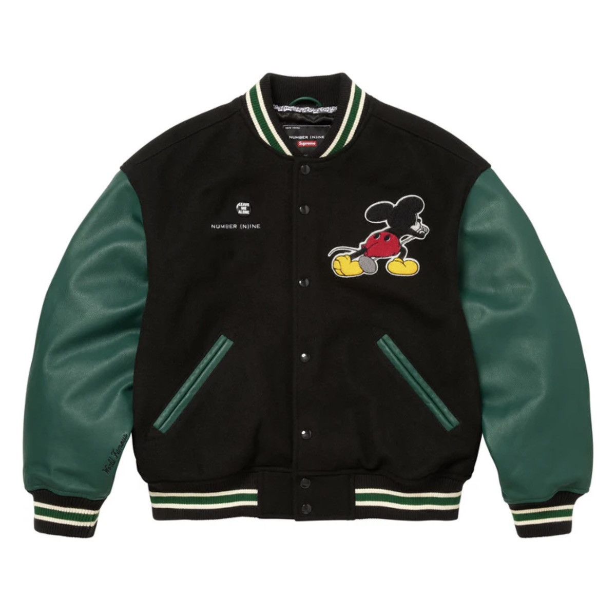 Supreme Supreme x Number (N)ine Mickey Varsity Jacket Black L Size US L / EU 52-54 / 3 - 2 Thumbnail