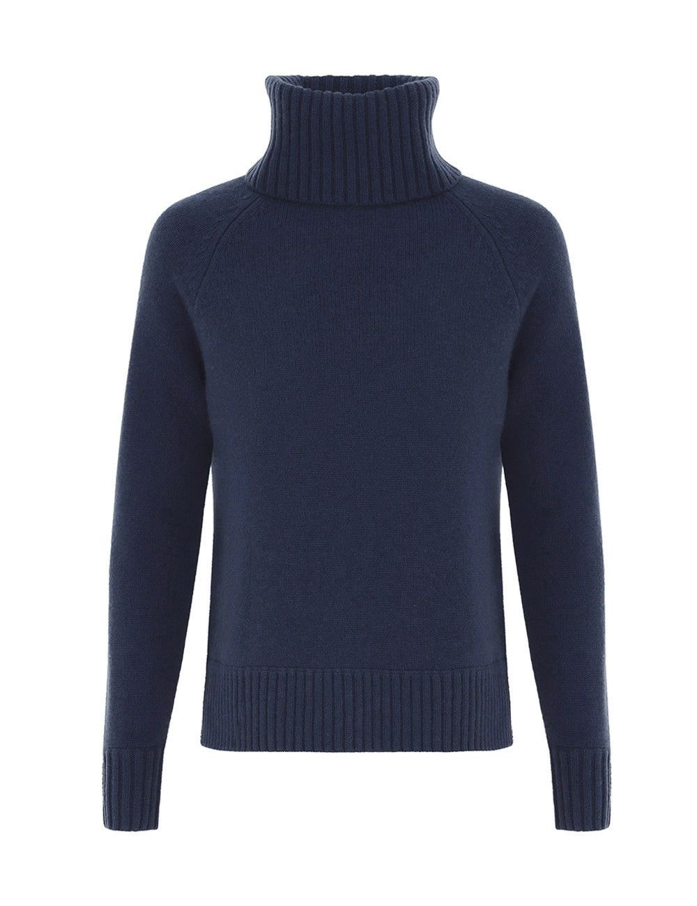 oc11z0825 Funnel Neck Sweater in Marine Blue