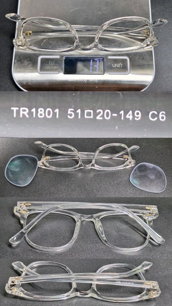 Other TR1801 Clear Transparent Glasses Frame Gold Rivet Detail Size ONE SIZE - 7 Thumbnail