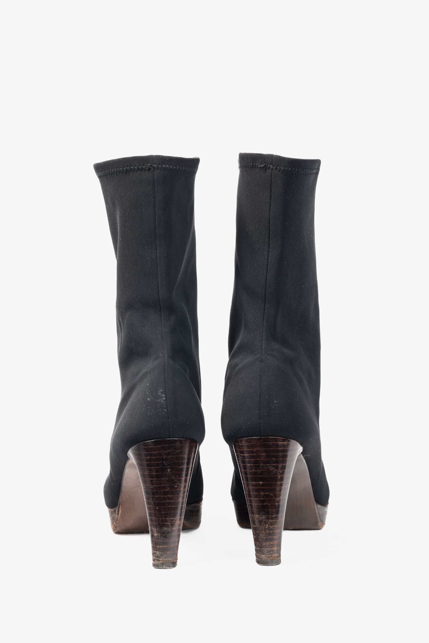 Stuart Weitzman Stuart Weitzman Em Black Sock Platform Boots Size US 9.5 / IT 39.5 - 3 Thumbnail