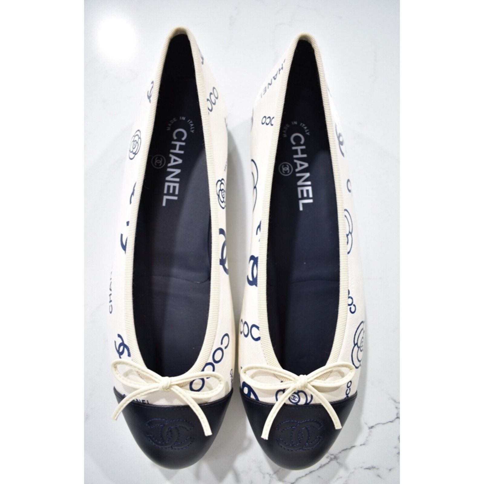 Chanel 23P CC Coco Logo Cap Toe Bow Tie Ballet Ballerina Flat 39 Size US 9 / IT 39 - 6 Thumbnail