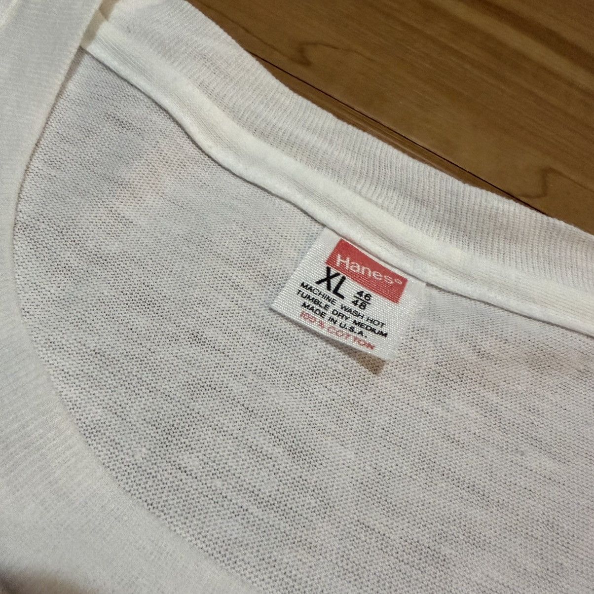 Hanes Vintage 80s hanes blank white t-shirt Size US XL / EU 56 / 4 - 2 Thumbnail