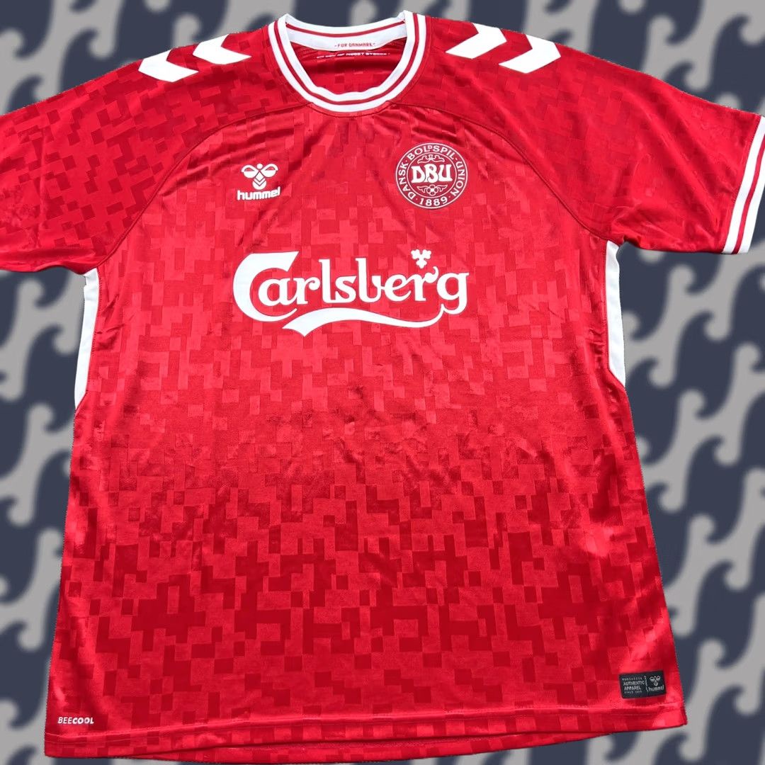 Hummel Hummel Denmark 2024-2025 Home Football Jersey Mens L Red Sport Shirt Sammenholdets Jersey Adult Large Mens Size US L / EU 52-54 / 3 - 1 Thumbnail