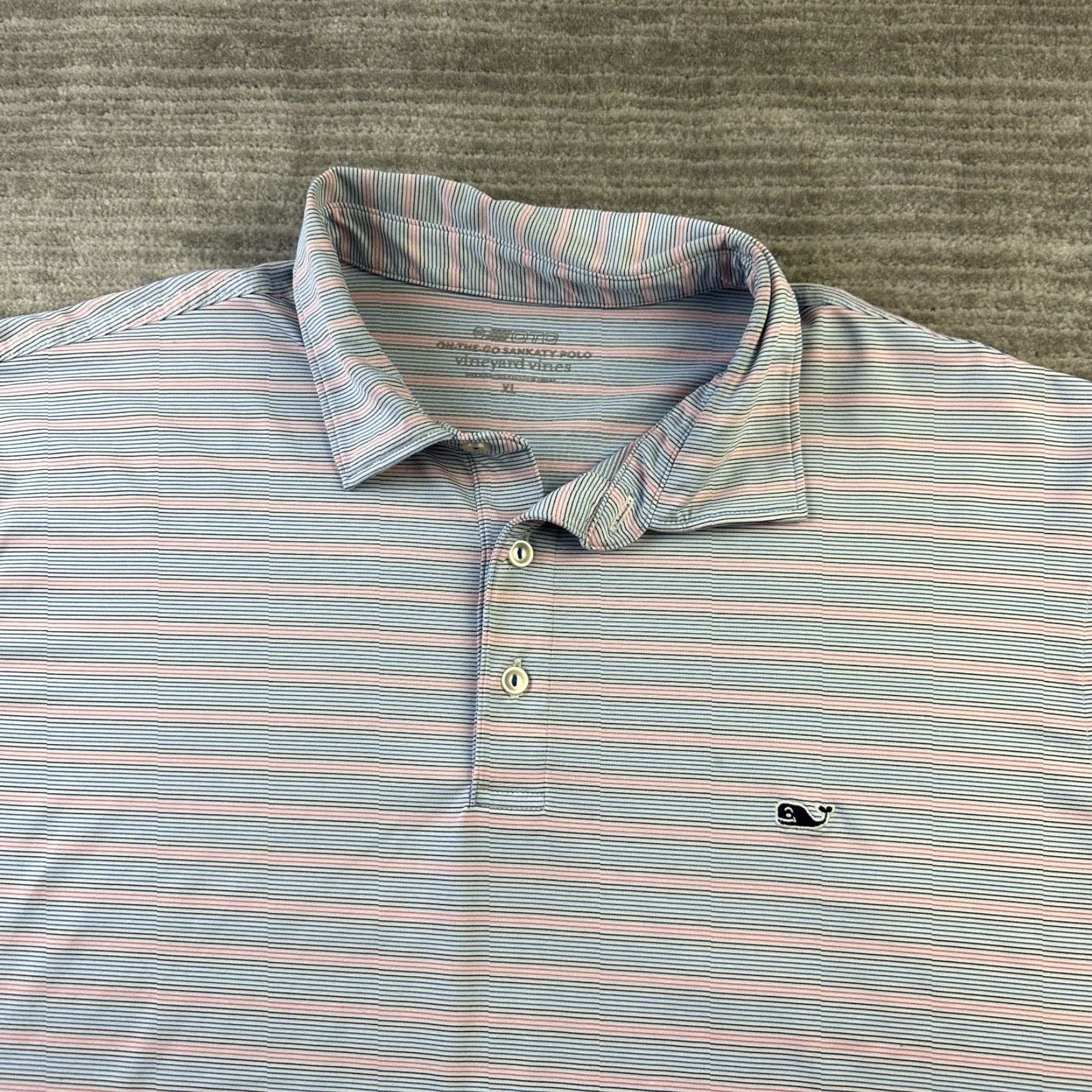 Vineyard Vines VINEYARD VINES Polo Shirt Mens XL Blue Pink Performance On The Go Sankaty Shirt Slim Casual Golf Size US XL / EU 56 / 4 - 3 Thumbnail