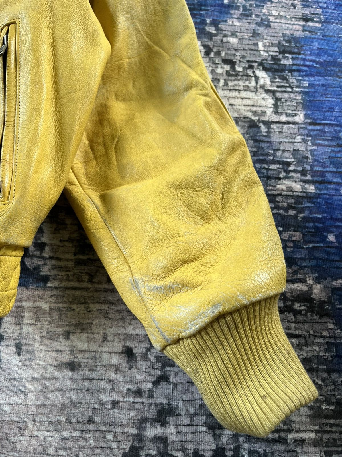 YELLOW CORN 💥STEALS💥Vintage Yellow Corn Sledge Hammer Leather Jacket 90s Size US M / EU 48-50 / 2 - 7 Thumbnail