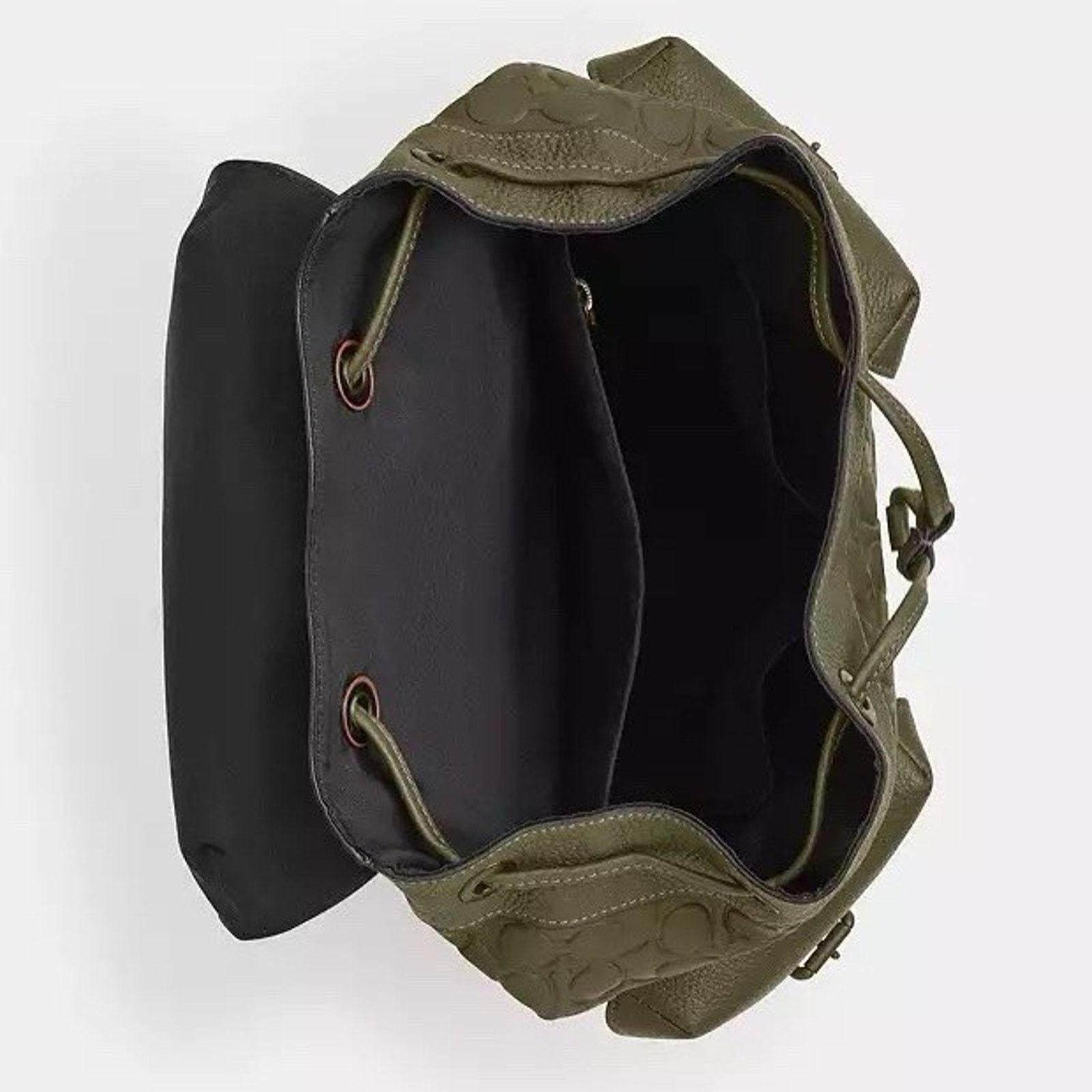 Coach NWT Coach MEN's Warner Backpack Leather CAK26 Olive Size ONE SIZE - 9 Thumbnail