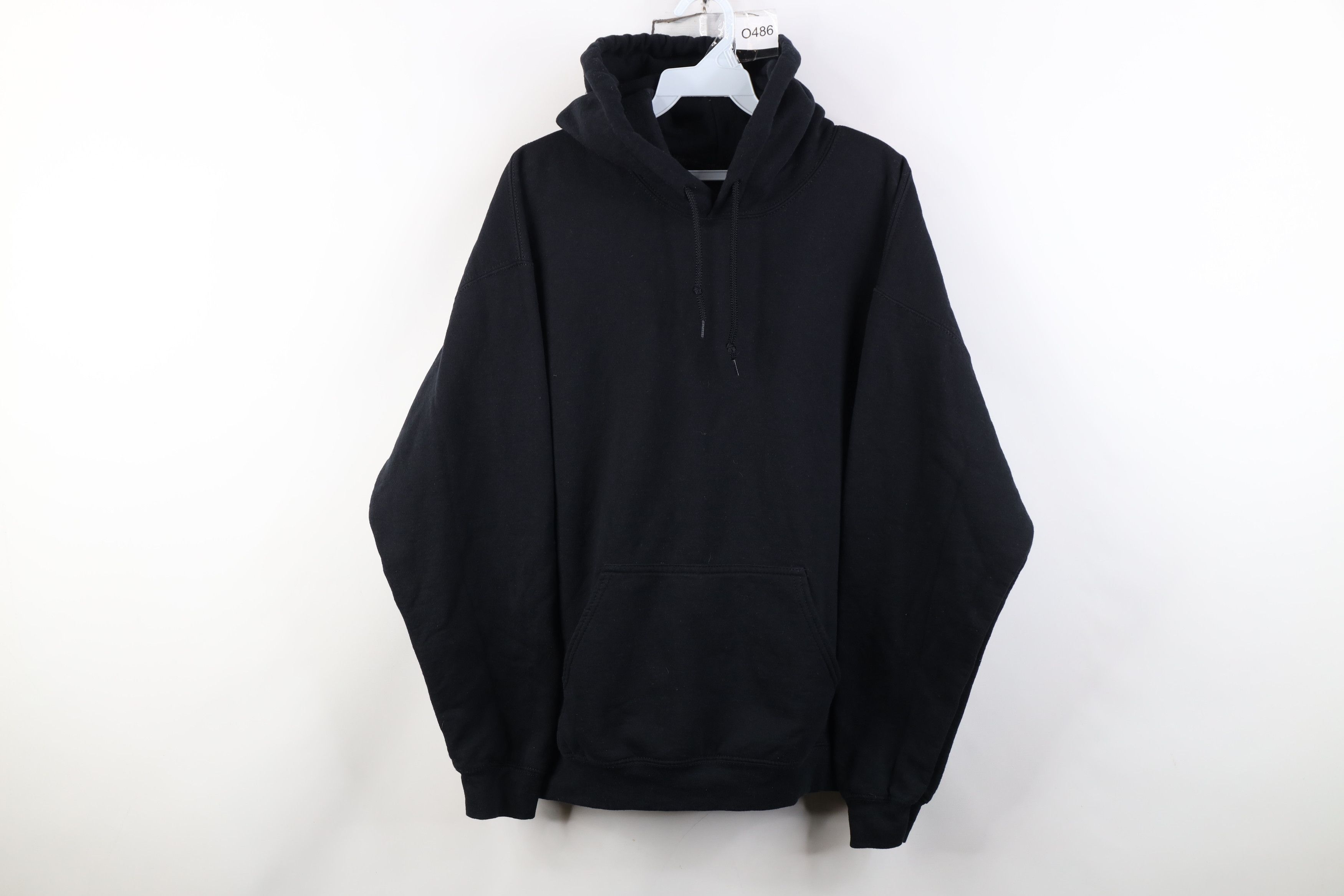 Vintage Vintage 90s Y2K Streetwear Blank Hoodie Sweatshirt Black Size US L / EU 52-54 / 3 - 1 Thumbnail