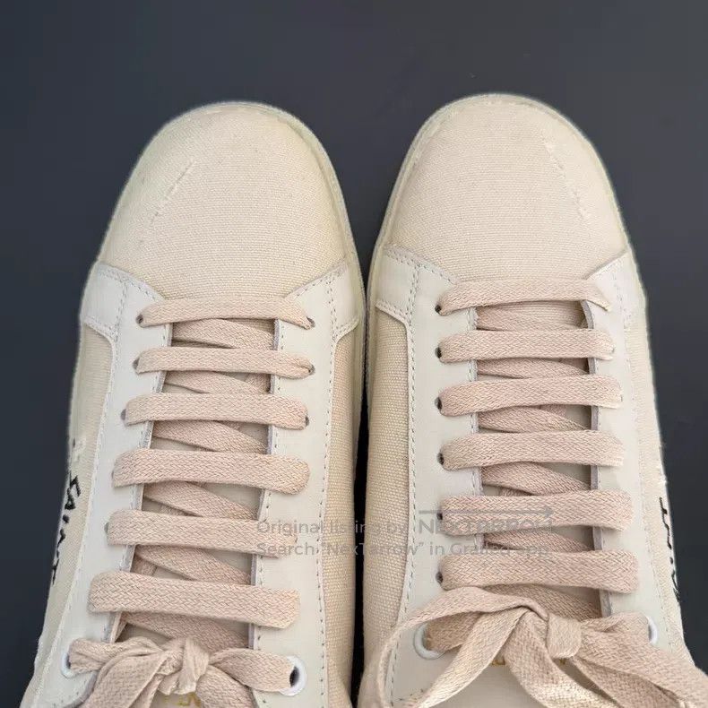 Saint Laurent Paris Saint Laurent Paris Slogan Embroidered Distressed Sneakers Size US 9 / EU 42 - 3 Thumbnail