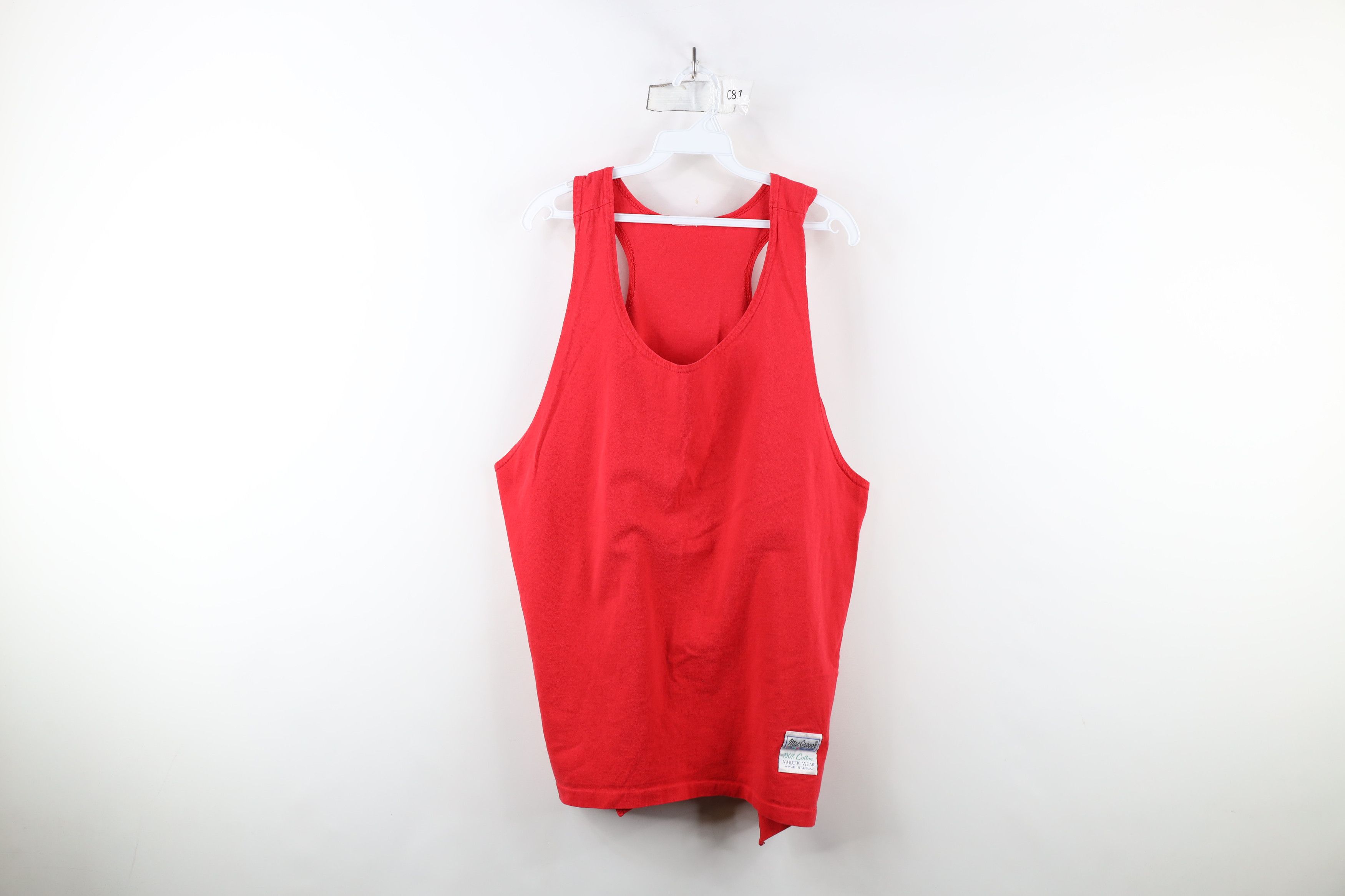 Vintage Vintage 90s Streetwear Blank Tank Top T-Shirt Cotton Red USA Size US XL / EU 56 / 4 - 1 Thumbnail