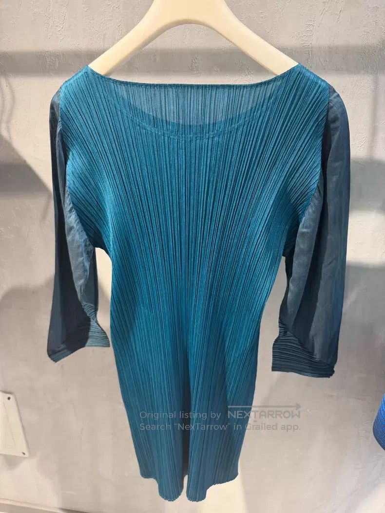 Issey Miyake Issey Miyake Blue Long Sleeve Top Size XL / US 12-14 / IT 48-50 - 2 Thumbnail