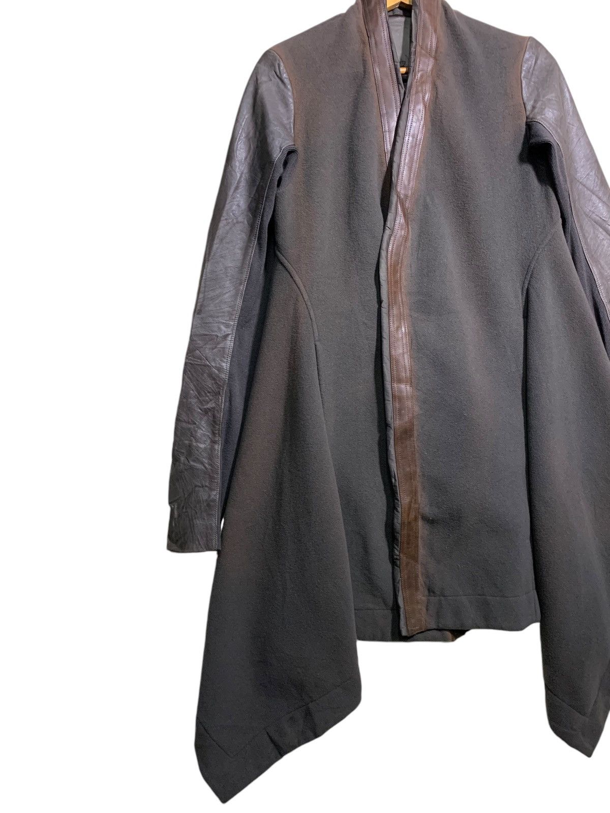 Rick Owens 🔥VTG RICK OWENS DARK DUST LEATHER/WOOL BIKER JACKET Size US S / EU 44-46 / 1 - 3 Thumbnail