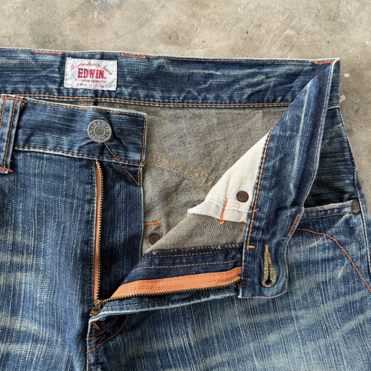 Edwin W38 Vintage Edwin Faded Ripped Denim Jean Pants Size US 38 / EU 54 - 6 Thumbnail