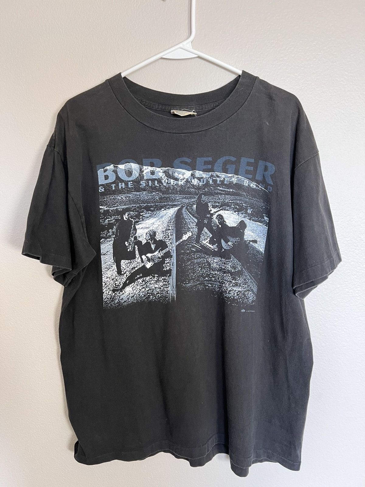 image of Band Tees Bob Seger & The Silver Bullet Band 1996 Tour Graphic Tee in Black, Men's (Size Large)