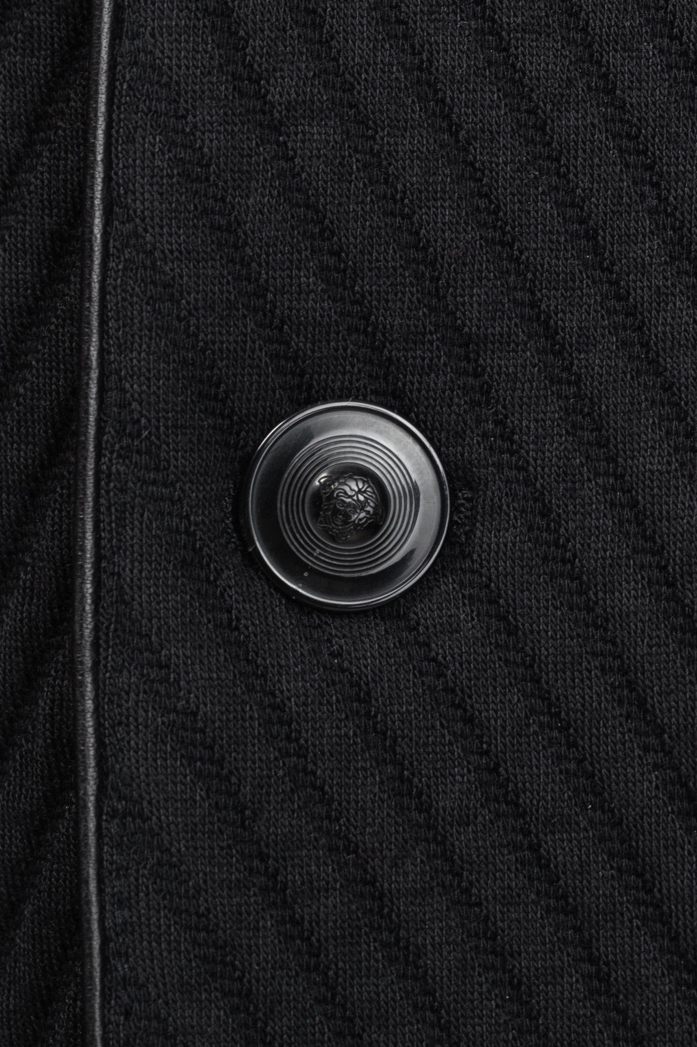 Versace Versace Black Textured Cotton Chevron Blazer Size 46R - 8 Thumbnail