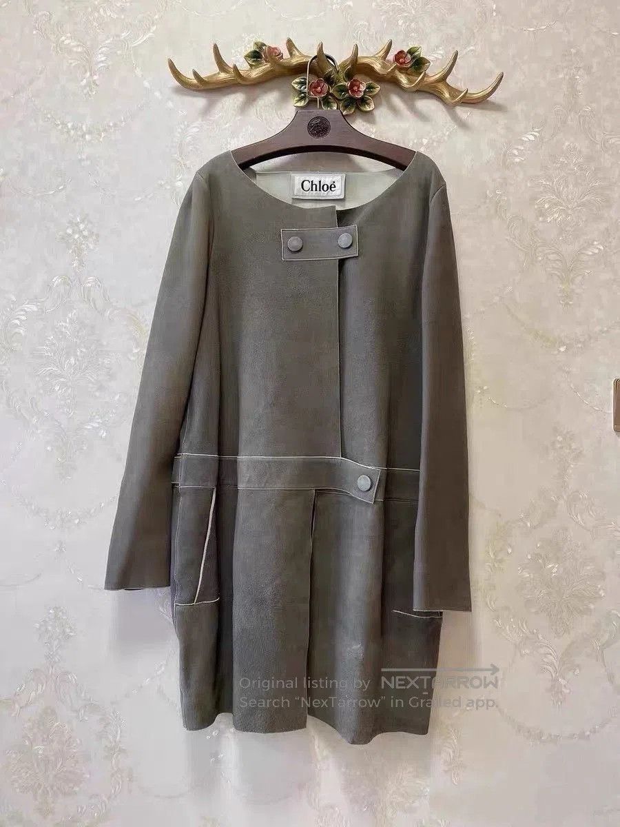 Chloe Chloe Gray Runway Leather Coat. Size M / US 6-8 / IT 42-44 - 1 Thumbnail