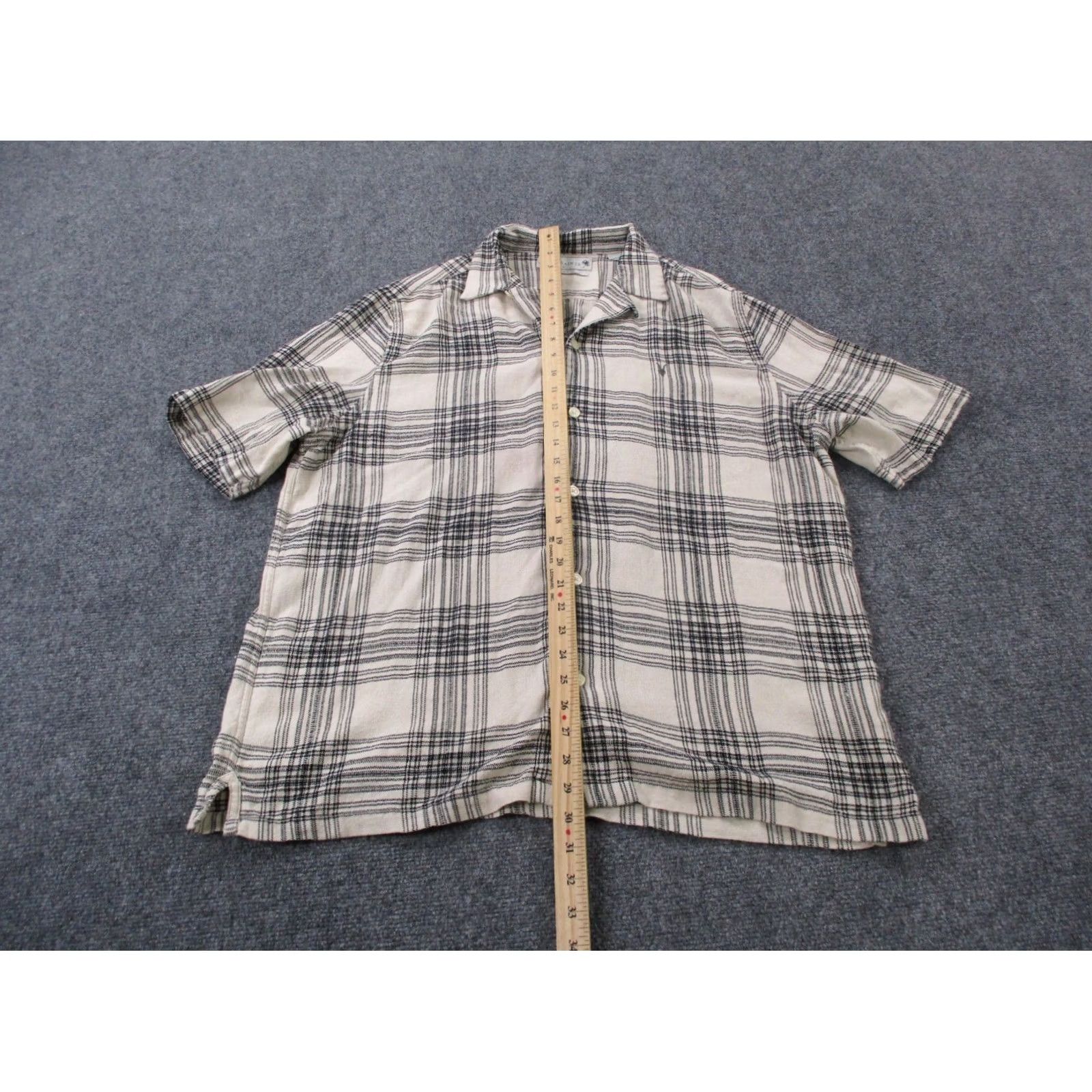 Allsaints All Saints Shirt Mens XL Beige Plaid Relaxed Preppy Beach Golf Logo Size US XL / EU 56 / 4 - 3 Thumbnail