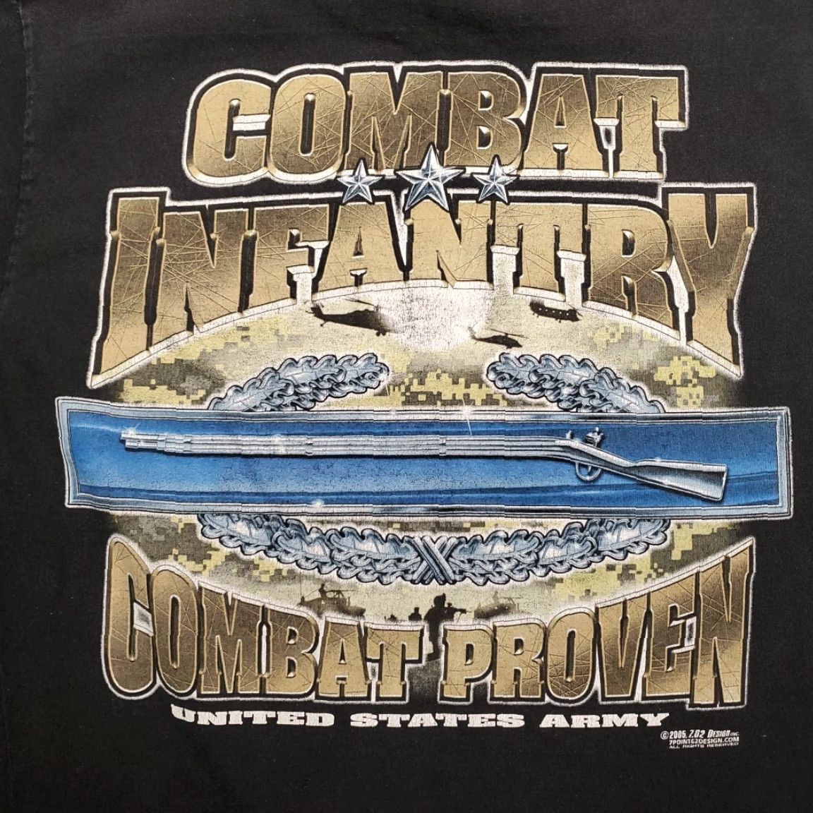 Vintage VTG US Army Shirt Mens M Black Crewneck Combat Proven Infantry 7.62 Design Y2K Mens Shirt Size US M / EU 48-50 / 2 - 5 Thumbnail