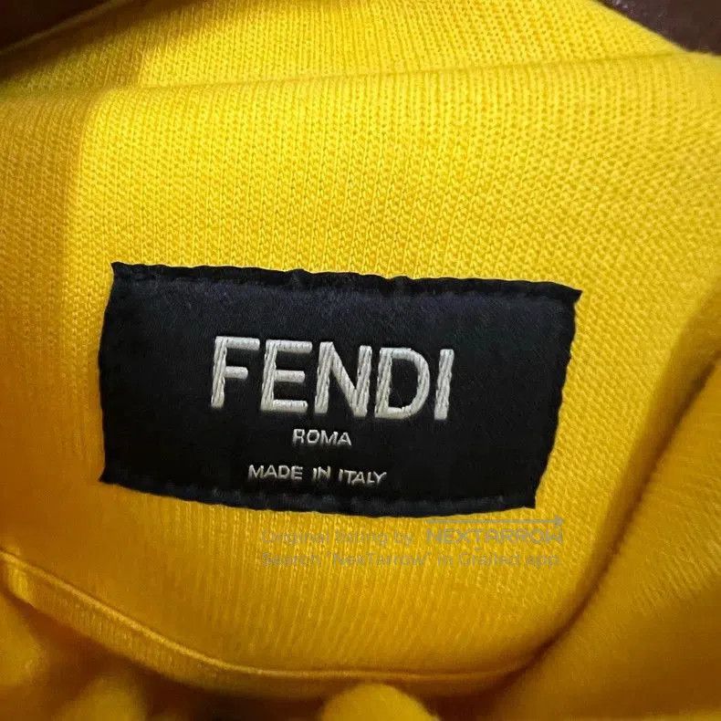 Fendi FENDI Black Yellow Shearling Logo Jacket. Size US M / EU 48-50 / 2 - 4 Thumbnail
