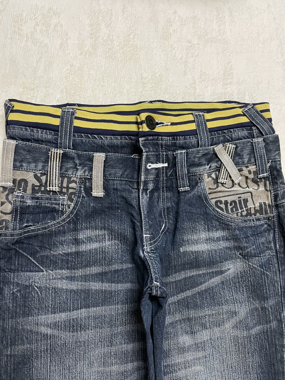 Japanese Brand Vintage Japanese Brand Mudwash Double Waist Rare Jeans Size US 32 / EU 48 - 6 Thumbnail