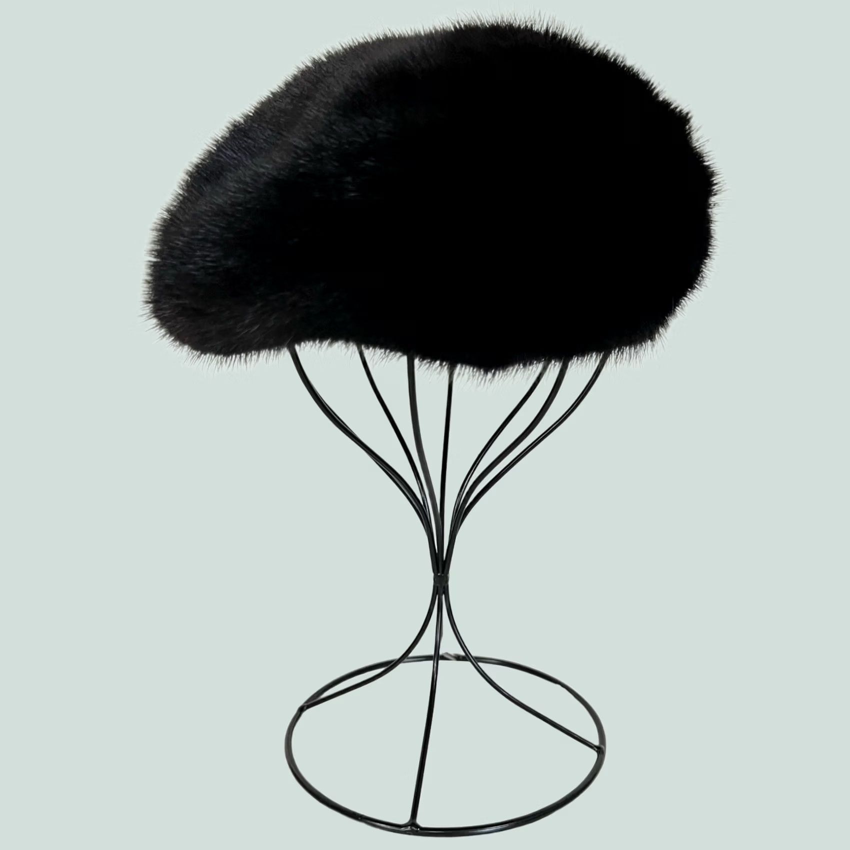Walmart VINTAGE Almar Creation Fur Hat Women Black One Size Winter Women Black Fur Hat Vintage Size ONE SIZE - 1 Thumbnail