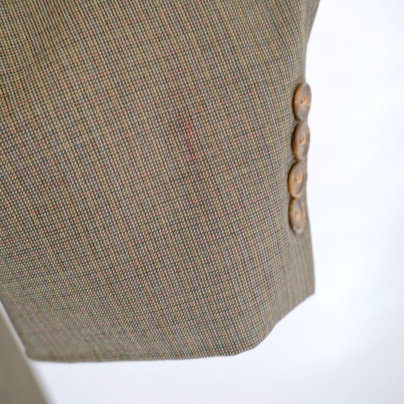 Lands' End DAMAGED Land's End 42L Wool Check Green Tan Red Windowpane S Size 42L - 3 Thumbnail
