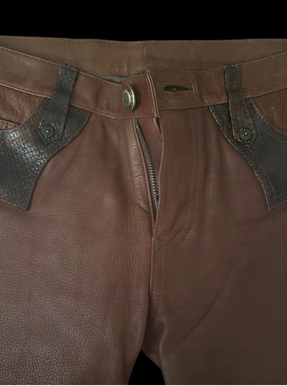 Obelisk **Sold** Obelisk Burgundy Vintage Horse hide Leather Pants Size US 28 / EU 44 - 5 Thumbnail
