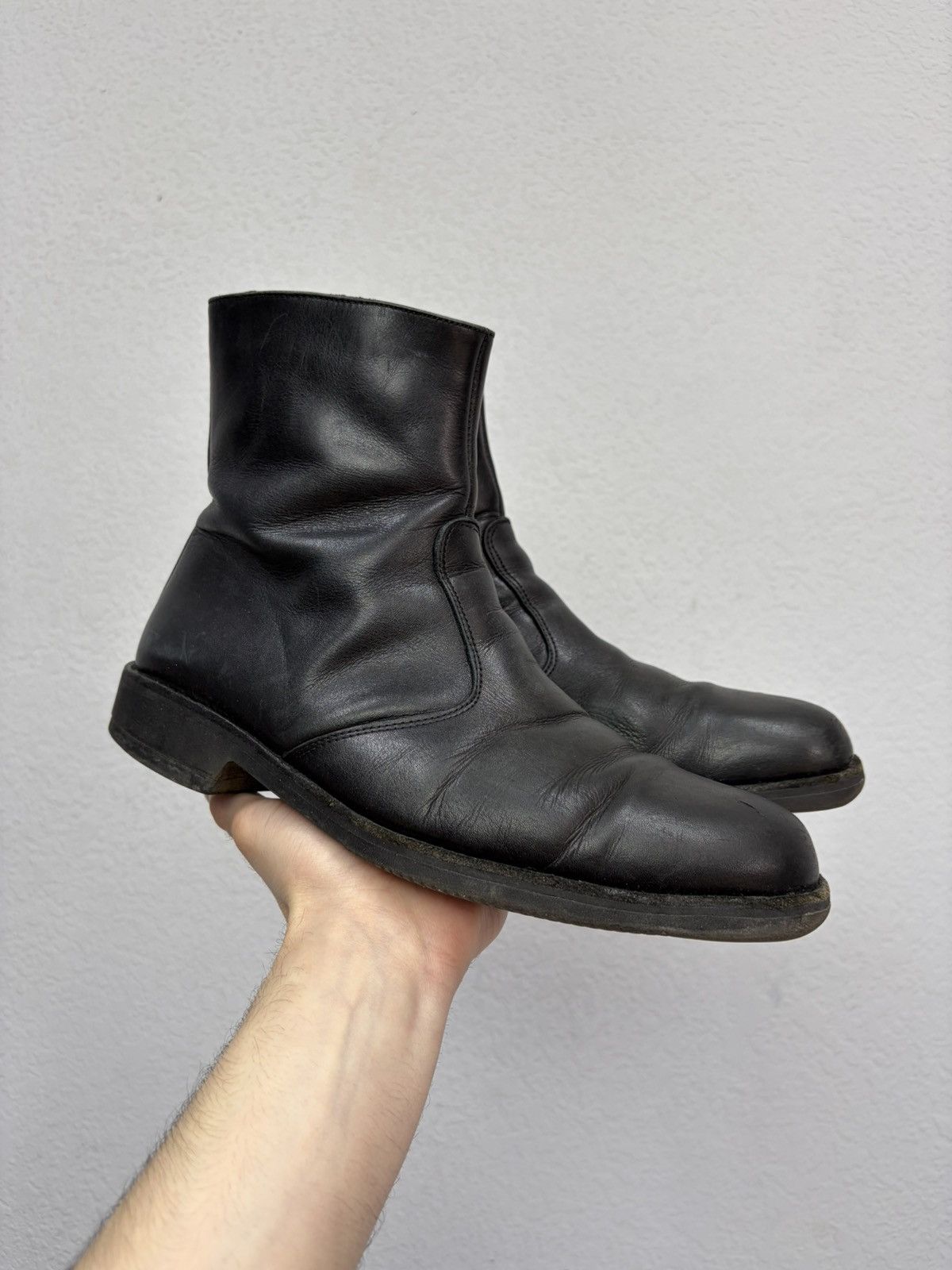 14th Addiction Vintage Rick Owens Style y2k Leather Biker Boots CCP Guidi Size US 9 / EU 42 - 1 Thumbnail