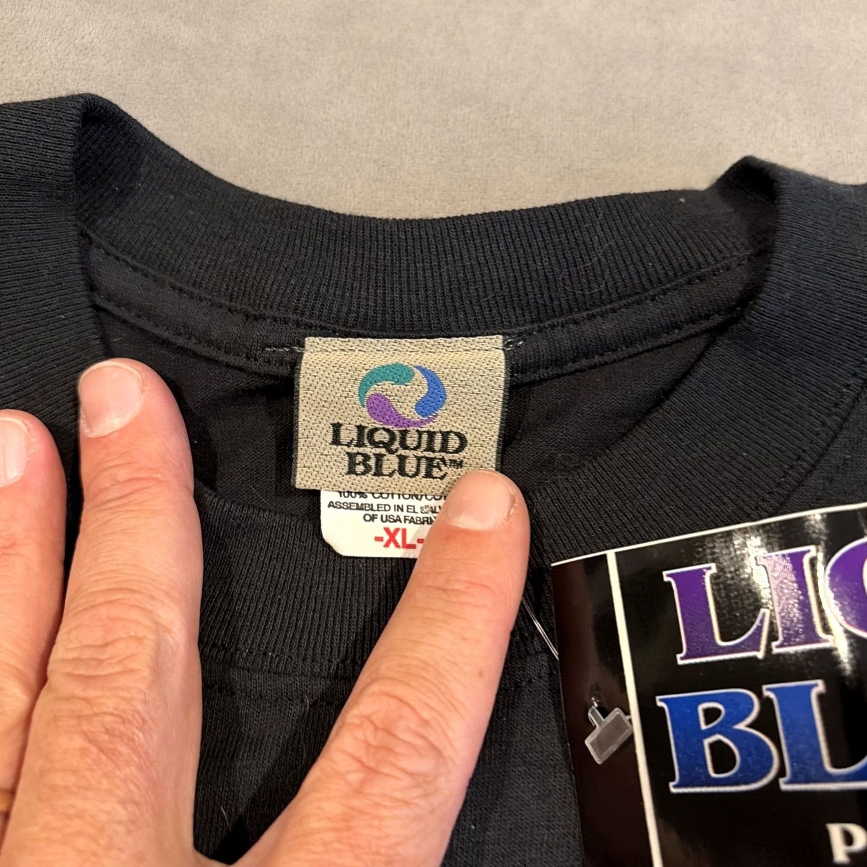 Liquid Blue VINTAGE Liquid Blue Shirt Jimmy Page Led Zeppelin T Shirt Men's XL Black Graphic Print Short Sleeve Crew Neck Band Mens Size US XL / EU 56 / 4 - 2 Thumbnail