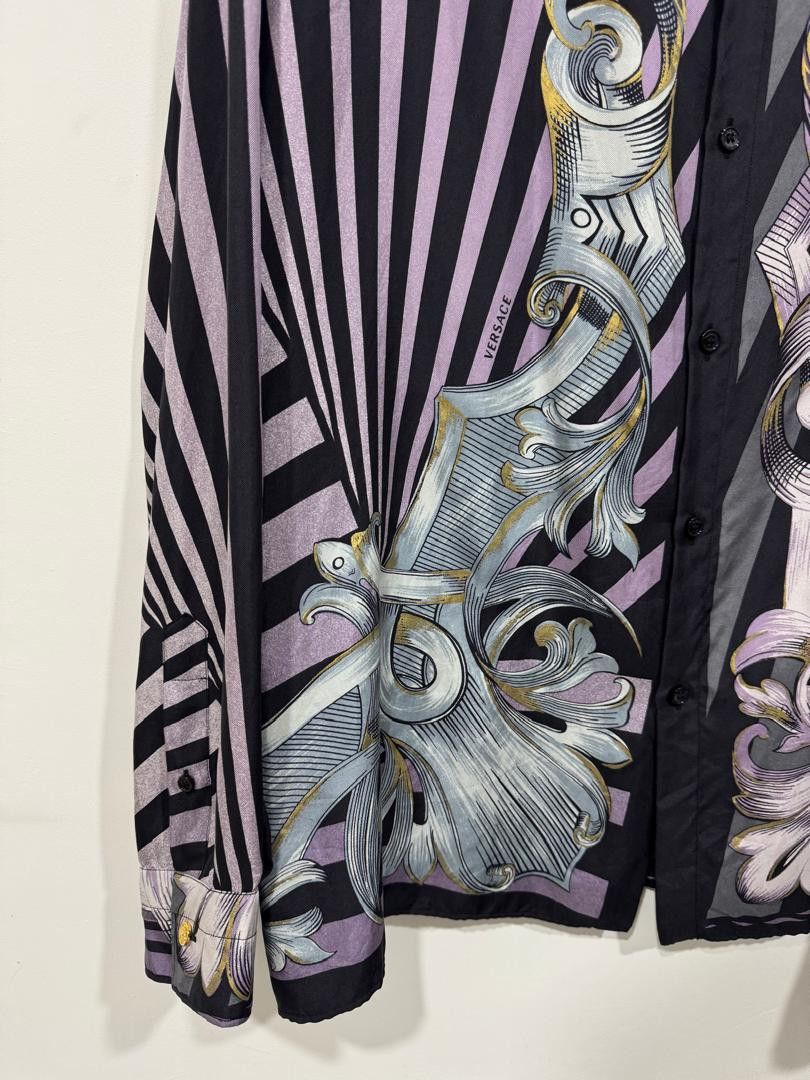 Versace Rare! Versace Baroque Printed Silk Regular Shirt Size US XL / EU 56 / 4 - 4 Thumbnail