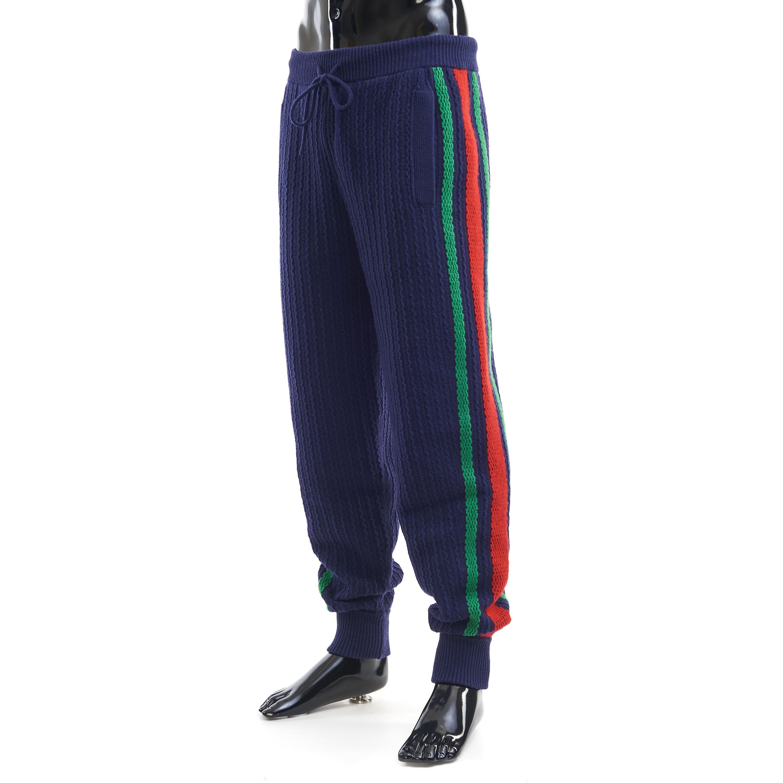 Gucci Jogging Pants In Dark Blue Cable Knit Wool Size US 34 / EU 50 - 2 Thumbnail