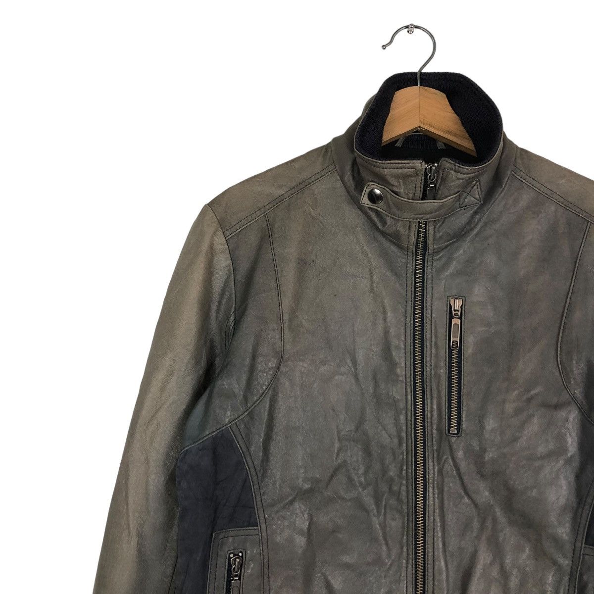 Japanese Brand 🔥VINTAGE CROPPED BIKER LEATHER JACKET PIGSKINS LIDAH JAPAN Size US S / EU 44-46 / 1 - 9 Thumbnail